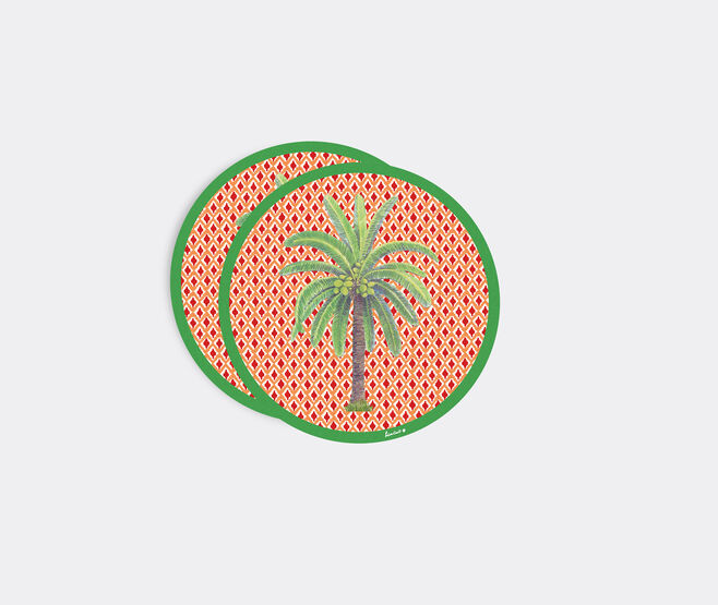 Lisa Corti 'Masonite' round placemat, set of two, hima palma red RED LICO23MAS626MUL