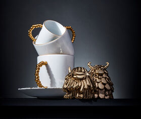 L&#39;Objet &#39;Mojave&#39; tea cup &amp; saucer, set of two MULTICOLOUR LOBJ21TEA288WHI