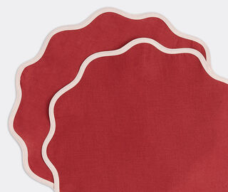 La DoubleJ 'Rainbow Vino Cloud' tablemat, set of two RED LADJ22CLO072RED