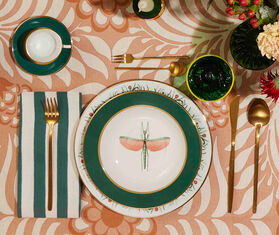 La DoubleJ &#39;Riviera&#39; large napkin, set of two, green GREEN LADJ25LAR991MUL