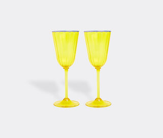 La DoubleJ 'Rainbow' wine glass, set of two, yellow YELLOW LADJ23WIN670YEL