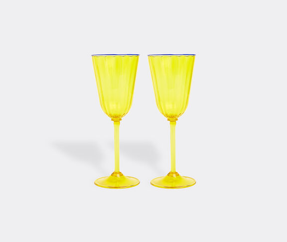 La DoubleJ 'Rainbow' wine glass, set of two, yellow undefined ${masterID}