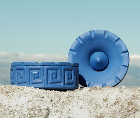 Seletti 'Magna Graecia, Greche' terracotta ashtray, cobalt blue BLUE SELE25TER072BLU