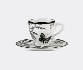 Gucci &#39;Herbarium&#39; coffee cup with saucer, set of two, black BLACK GUCC22HER160BLK