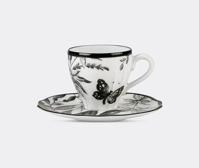 Herbarium' coffee cup with saucer, set of two, black by Gucci | Tea And  Coffee | FRANKBROS