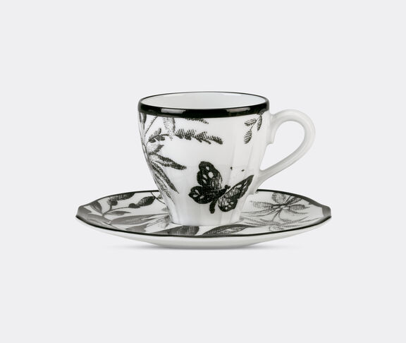 Gucci 'Herbarium' coffee cup with saucer, set of two, black undefined ${masterID}