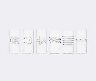 Ichendorf Milano 'Dec&ograve;' tall glass, set of six MULTICOLOUR ICMI23DEC455MUL