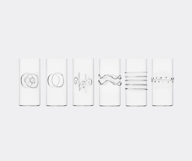 Ichendorf Milano 'Dec&ograve;' tall glass, set of six MULTICOLOUR ICMI23DEC455MUL