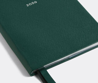 Smythson '2026 Soho' weekly diary with pocket, forest green GREEN SMYT25PAS949GRN