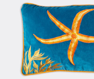 Les-Ottomans 'Starfish' embroidered cushion MULTICOLOUR OTTO23EMB170MUL
