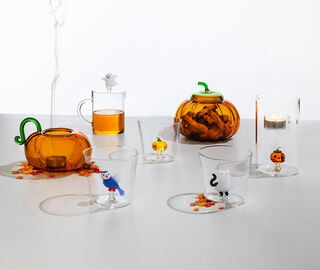 Ichendorf Milano 'Trick or Treat' tealight holder, orange and green MULTICOLOUR ICMI26TRI104MUL
