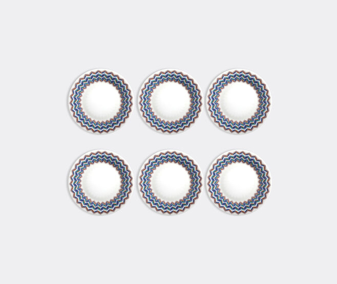 Missoni 'Zig Zag Jarris' dessert plate, set of six, blue MULTICOLOUR MIHO22ZIG385MUL