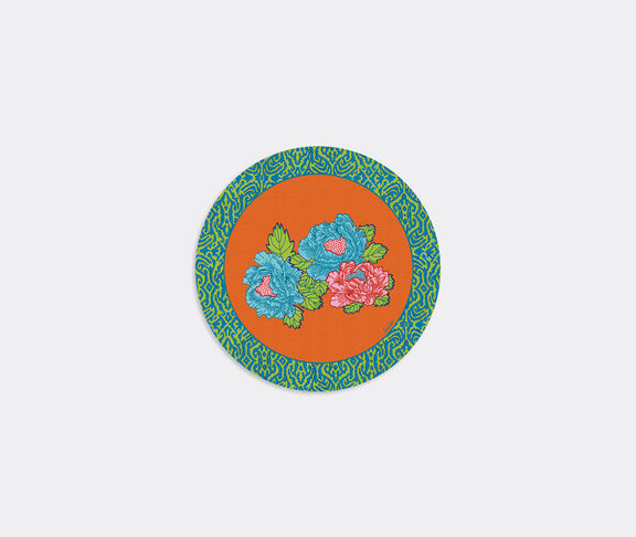 Lisa Corti 'Masonite' round placemat, set of two, kauai orange undefined ${masterID}