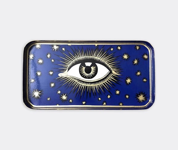 Les-Ottomans 'Eye' iron tray, blue Blue ${masterID}