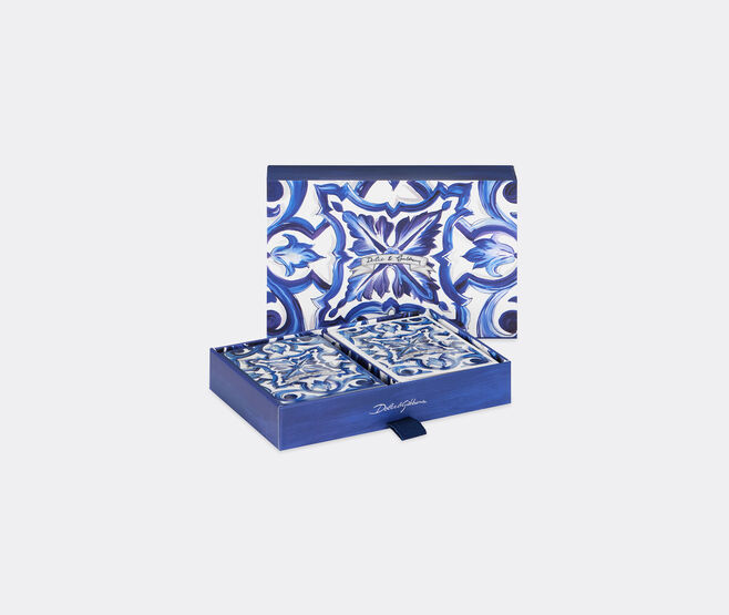Dolce&Gabbana Casa 'Maiolica' poker set, blue BLUE DGCA26POK236BLU