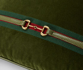 Gucci 'Horsebit' cushion, olive green OLIVE GUCC23CUS664GRN