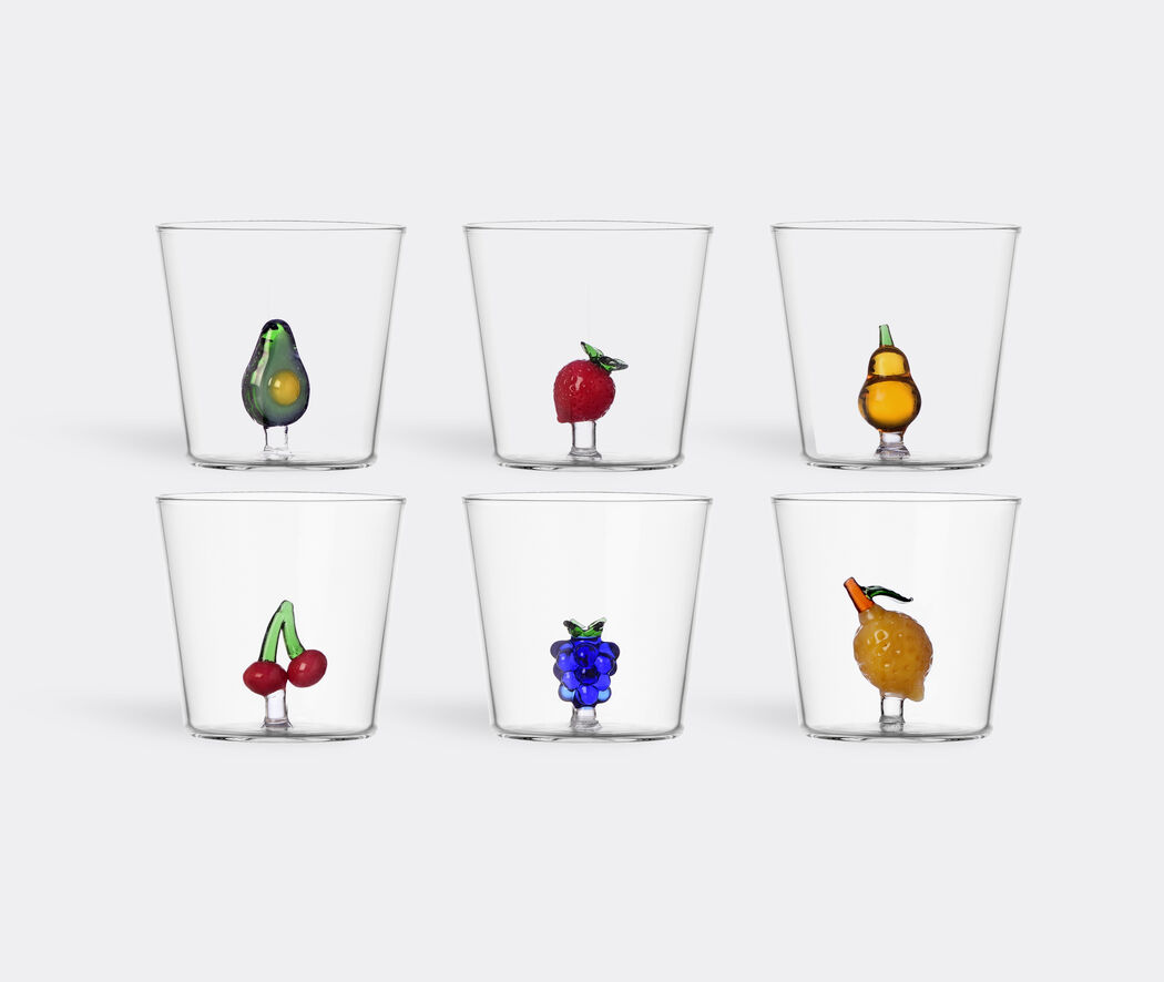 Fruits and flowers' tumbler, set of six by Ichendorf Milano | Glassware |  FRANKBROS