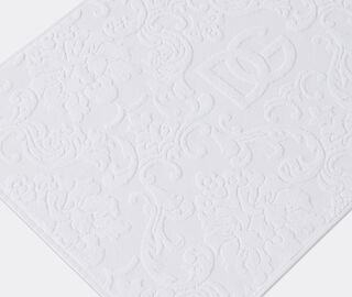 Dolce&amp;Gabbana Casa Jacquard bath mat with D&amp;G logo, white WHITE DGCA25WHI691WHI