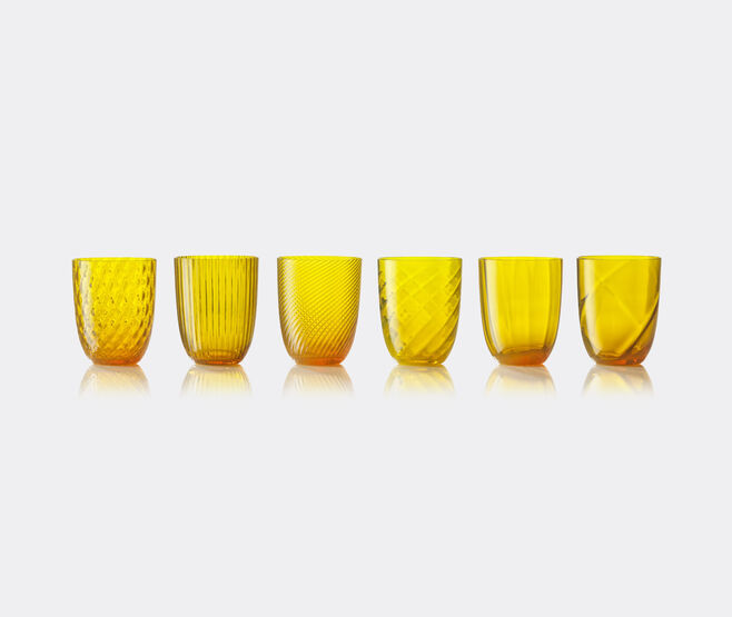 NasonMoretti 'Idra' water glass, set of six, yellow YELLOW NAMO20WAT139YEL