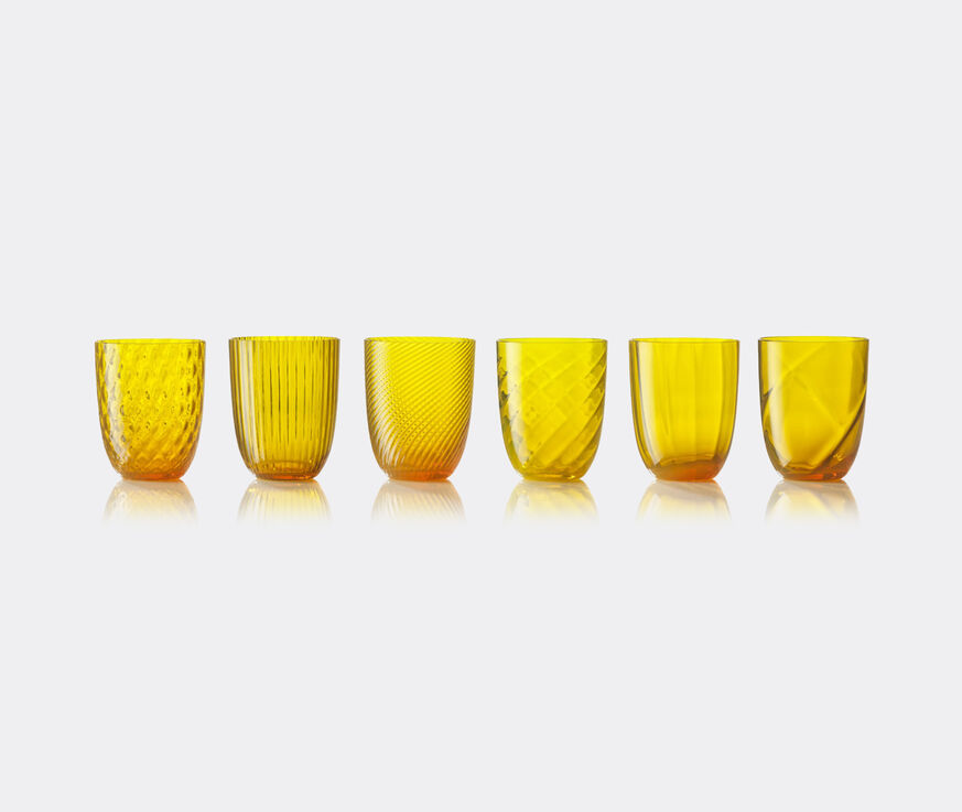 NasonMoretti 'Idra' water glass, set of six, yellow  NAMO20WAT139YEL
