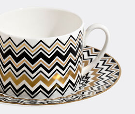 Missoni 'Zig Zag Gold' teacup and saucer, set of two MULTICOLOUR MIHO22ZIG330MUL