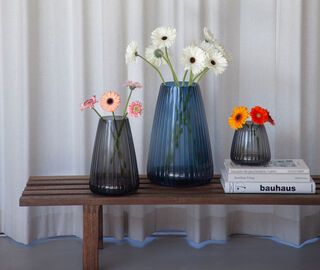 XLBoom 'Dim Stripe' vase, extra large, blue BLUE XLBO25DIM025BLU