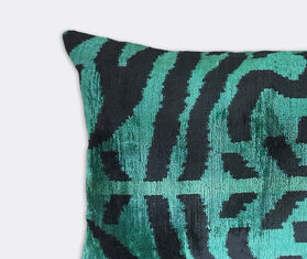 Les-Ottomans Velvet cushion, green and navy MULTICOLOUR OTTO23VEL101MUL