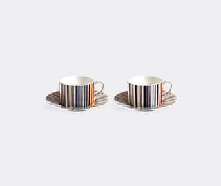 Missoni 'Stripes Jenkins' teacup and saucer, set of two, beige MULTICOLOUR MIHO22STR217MUL