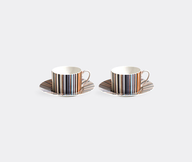 Missoni 'Stripes Jenkins' teacup and saucer, set of two, beige MULTICOLOUR MIHO22STR217MUL