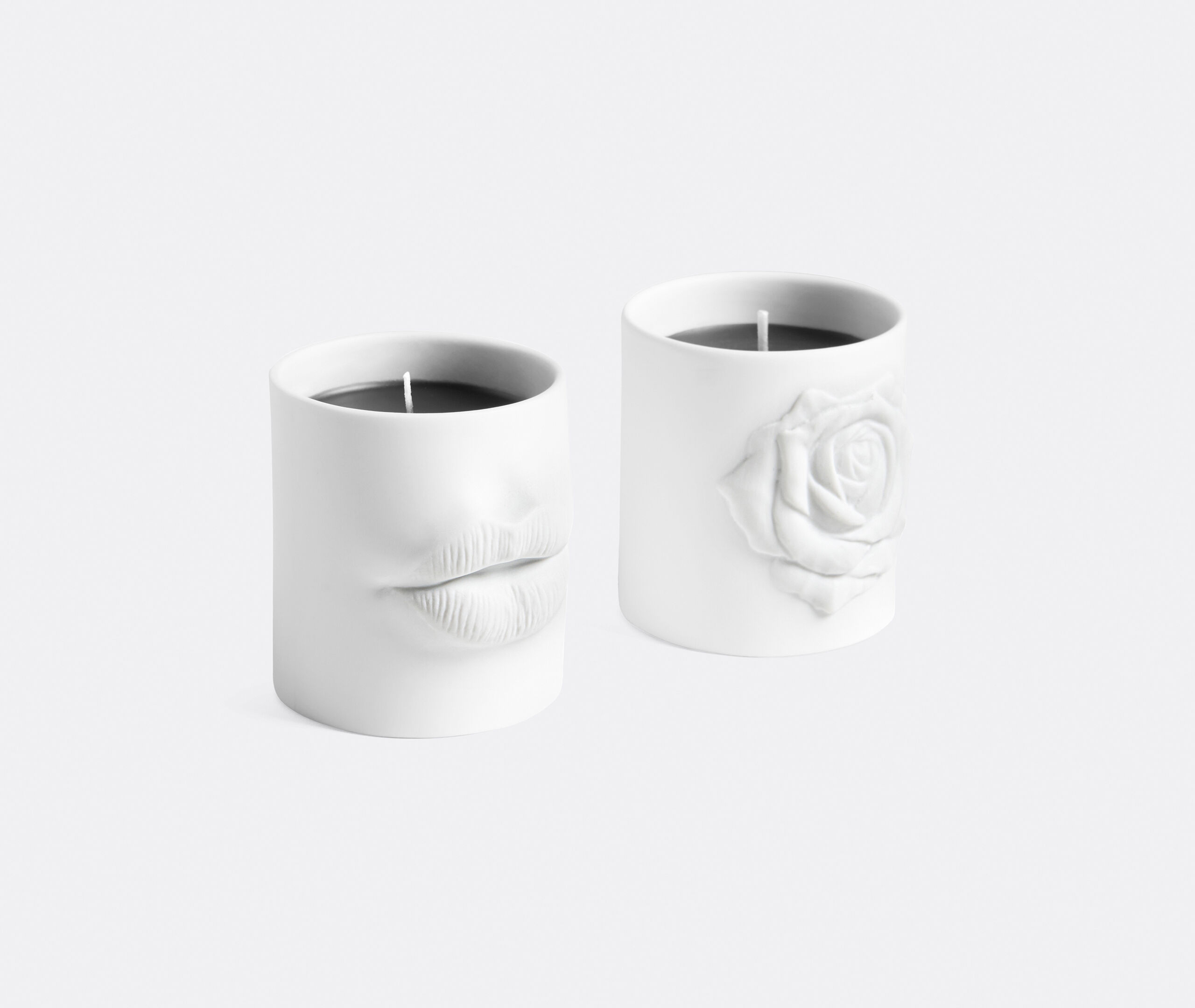 Le Duo' candle set, set of two, white by L'Objet | Candlelight And