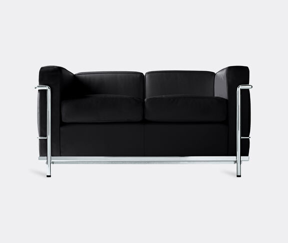 Cassina Padded 2-Seater Sofa In Leather (Upholstery Cod. 13X606) - Lc2 Black ${masterID} 2