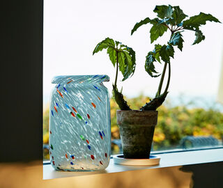 Hay 'Splash' vase, medium, white dot WHITE HAY120SPL354MUL