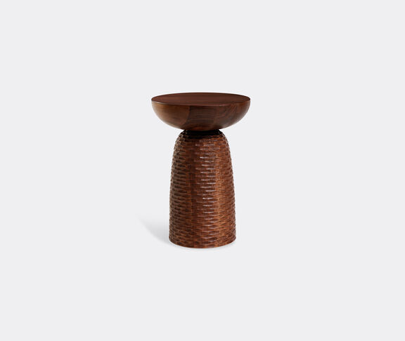 Zanat 'Nera' stool, carved base, walnut Walnut Oil ${masterID}
