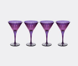 L'Objet 'Prism' martini glass, set of four, purple PURPLE LOBJ24PRI112PUR