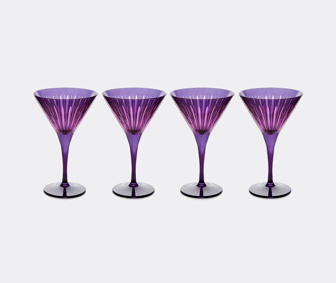 L'Objet 'Prism' martini glass, set of four, purple PURPLE LOBJ24PRI112PUR