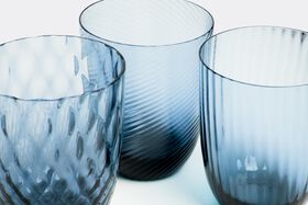 NasonMoretti &#39;Idra&#39; water glass, set of six BLUE NAMO16WAT217BLU