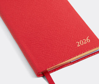 Smythson '2026 Panama' weekly diary with pocket, scarlet red RED SMYT25PAS444RED