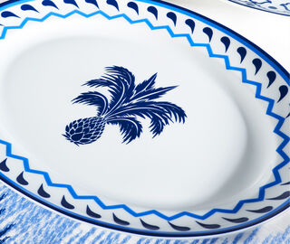 Aquazzura Casa 'Jaipur' oval platter, blue BLUE AQUA23JAI645BLU