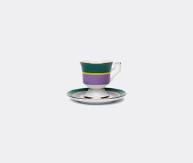 La DoubleJ 'Rainbow' espresso cup and saucer, set of two, violet PURPLE LADJ23ESP219PUR