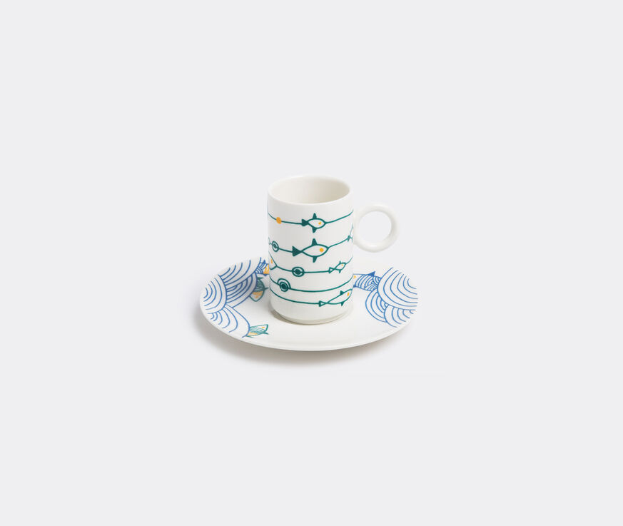 L'Abitare 'Flying fish' coffee cup and saucer  LABI15COF840MUL