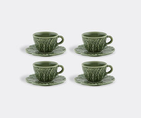 Bordallo Pinheiro &#39;Couve&#39; coffee cup and saucer, set of four GREEN BOPI23COU598GRN