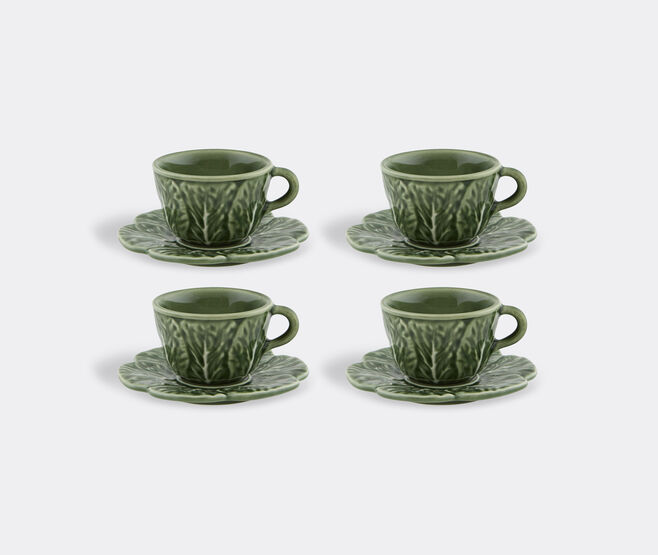 Bordallo Pinheiro 'Couve' coffee cup and saucer, set of four GREEN BOPI23COU598GRN