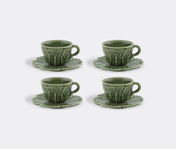 Bordallo Pinheiro 'Couve' coffee cup and saucer, set of four undefined ${masterID}