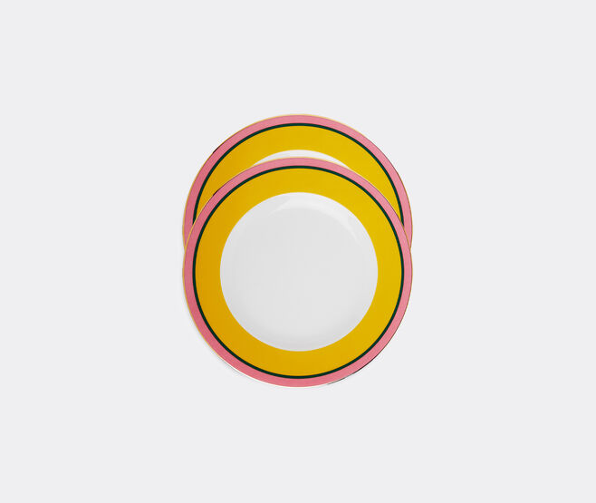 La DoubleJ 'Rainbow Giallo' dinner plate, set of two YELLOW LADJ24DIN079YEL