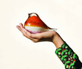 Octaevo &#39;Atlas&#39; bird, orange and pink MULTICOLOUR OCTA19GLA793ORA