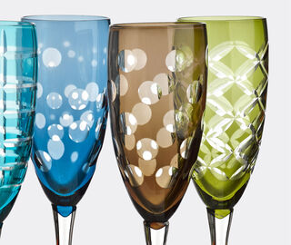 POLSPOTTEN 'Cuttings' champagne glass, set of six MULTICOLOUR POLS22CHA675MUL
