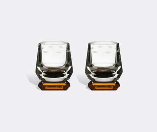 Reflections Copenhagen 'Whimsy' whisky glass, set of two, amber and clear MULTICOLOUR REFL25WHI244MUL