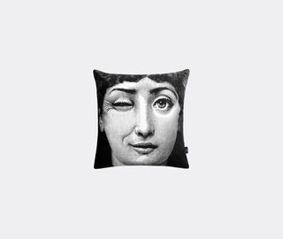 Fornasetti 'Tema e Variazioni N. 82 and N.130' cushion, black and white WHITE FORN24CUS413MUL