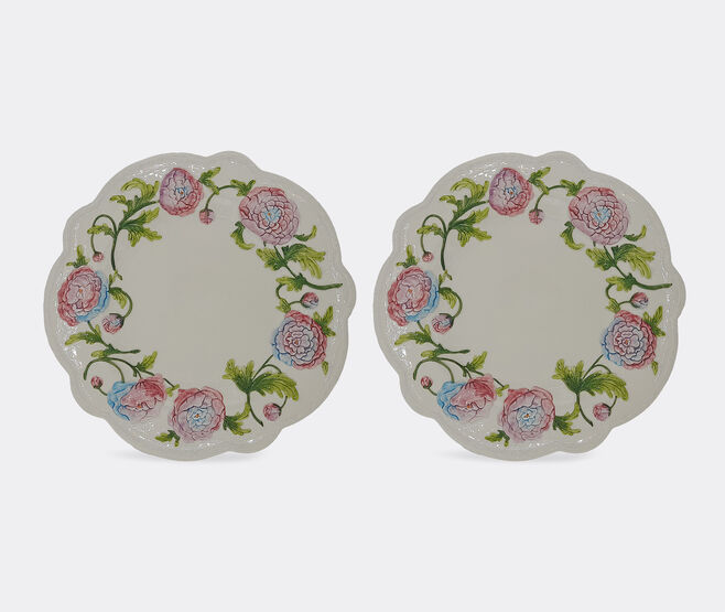 Les-Ottomans 'Ortensie' presentation plate, set of two MULTICOLOUR OTTO23ORT766MUL