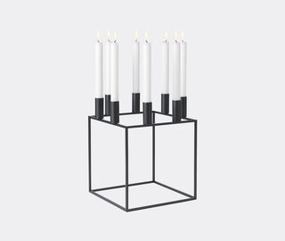 Audo Copenhagen 'Kubus 8' candleholder, black BLACK BYLA22KUB095BLK